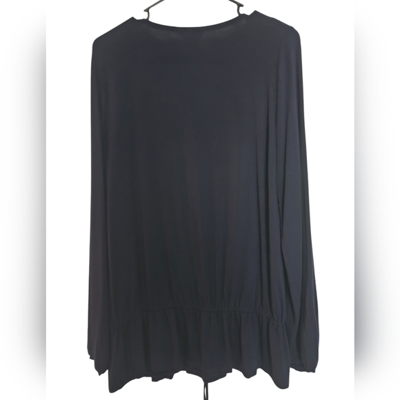 Michael Kors Navy Blue V-Neck Tie Waist Tunic SZ Large - Picture 3 of 8